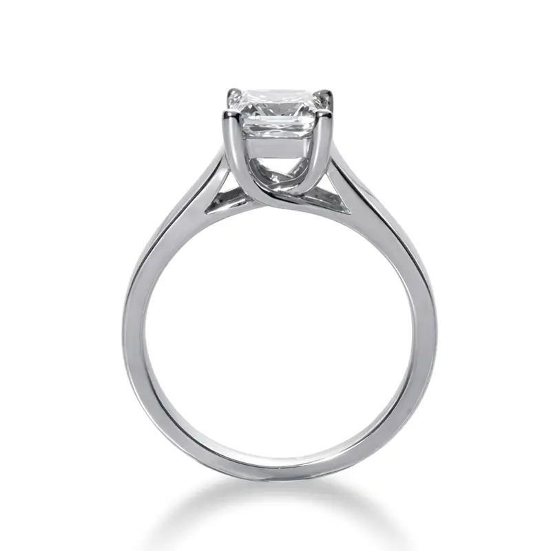 14K white gold Trellis Solitaire Engagement Ring 5 - alternate view 3