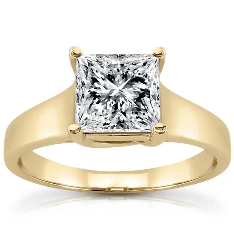 14K white gold Trellis Solitaire Engagement Ring 5 - alternate view 2