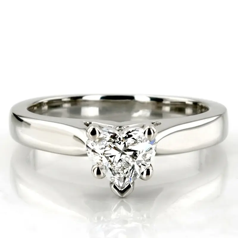 14K white gold Classic Cathedral Solitaire Diamond Engagement Ring - alternate view 2