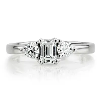 14K white gold Three Stone Prong Set Diamond Engagement Ring (0.30 ct. tw.) - alternate view 4 thumbnail