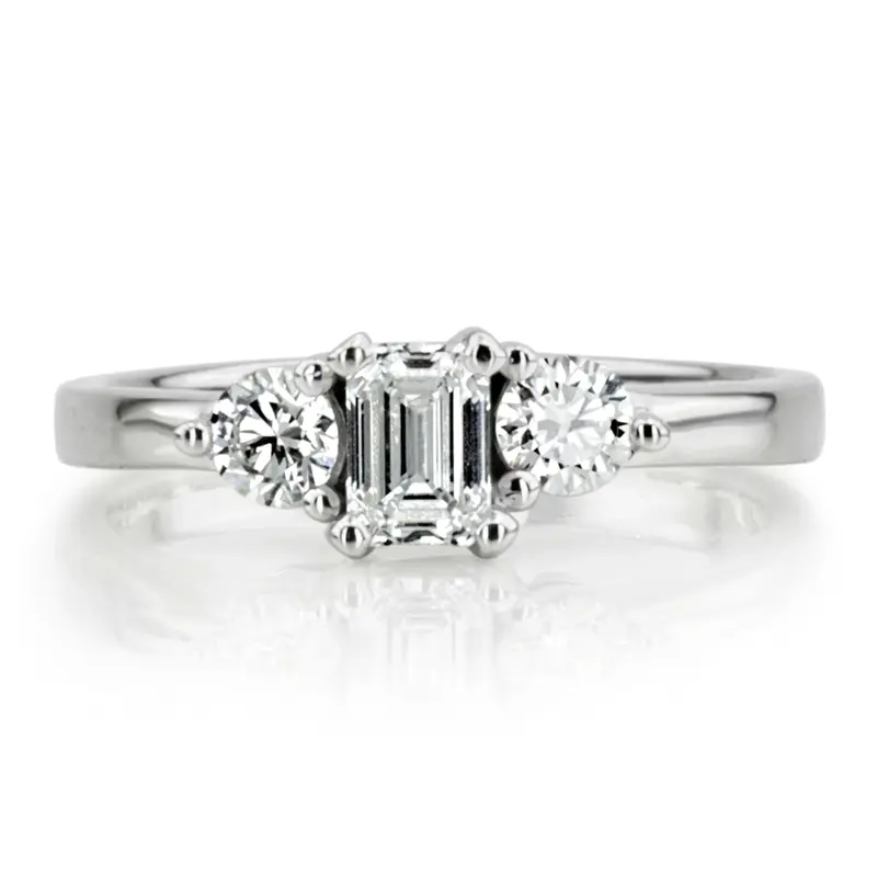 14K white gold Three Stone Prong Set Diamond Engagement Ring (0.30 ct. tw.) - alternate view 4