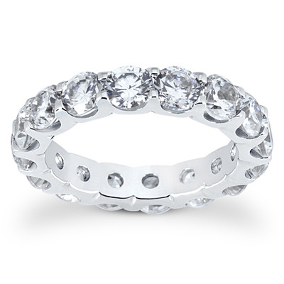 4.20 ct. Round Cut Prong Set Diamond Eternity Wedding Band - view 1