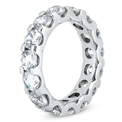 4.90 ct. Round Cut Prong Set  Diamond Eternity Wedding Band - view 2