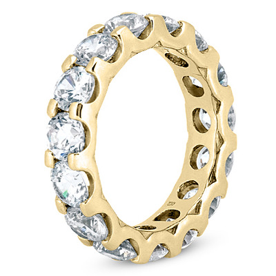 5.25 ct. Round Cut Prong Set  Diamond Eternity Wedding Band - view 4