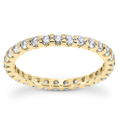 Contemporary Common Prong low Set Diamond Eternity Wedding Band ( 0.81 ct. tw.) thumbnail 3