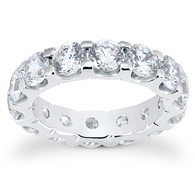 5.85 ct. Prong Set  Diamond Eternity Wedding Band - view 1