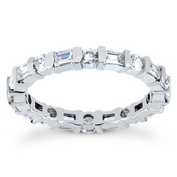 1.36 ct. Multi-Shape Bar Set Diamond Eternity Wedding Band