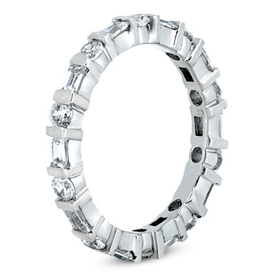 1.35 ct. Multi-Shape Bar Set Diamond Eternity Wedding Band 1 - view 2