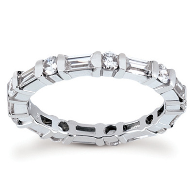1.52 ct. Multi-Shape Bar Set Diamond Eternity Wedding Band - view 1