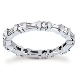 1.52 ct. Multi-Shape Bar Set Diamond Eternity Wedding Band thumbnail 1