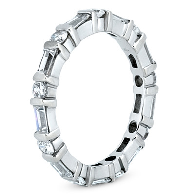 1.33 ct. Multi-Shape Bar Set Diamond Eternity Wedding Band - view 2