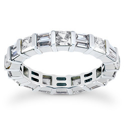 2.32 ct. t.w. Multi-Shape Bar Set Diamond Eternity Wedding Band thumbnail 1
