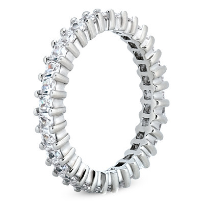 1.45 ct. Shared Prong Set Princesss Cut Diamond Eternity Wedding Band thumbnail 2