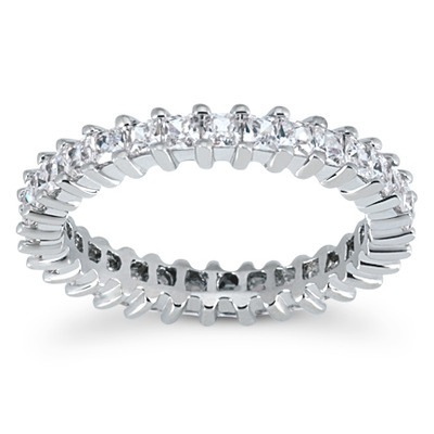 1.40 ct. Shared Prong Set Princesss Cut Diamond Eternity Wedding Band thumbnail 1