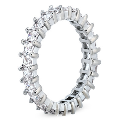 2.80 ct. tw. Princesss Cut Prong Set Diamond Eternity Wedding Band (4mm) thumbnail 2