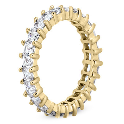 2.80 ct. tw. Princesss Cut Prong Set Diamond Eternity Wedding Band (4mm) thumbnail 4