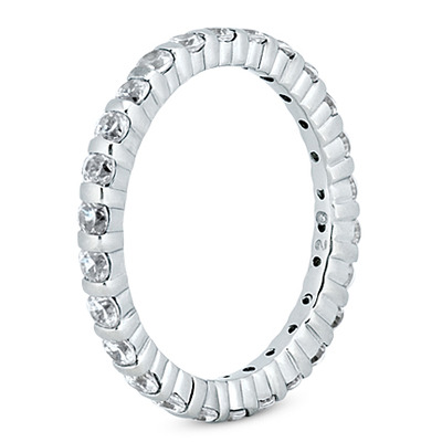 1.04 ct. Round Cut Bar Set Diamond Eternity Wedding Band - view 2