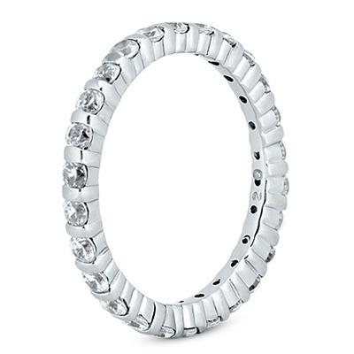 1.04 ct. Round Cut Bar Set Diamond Eternity Wedding Band thumbnail 2