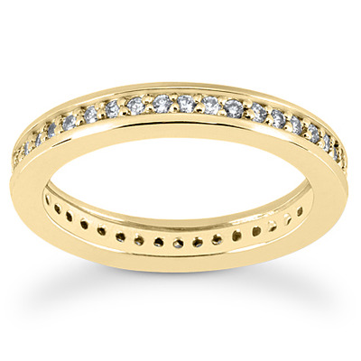 0.45 ct. Round Cut Channel Bead Set Diamond Eternity Wedding Band - view 3