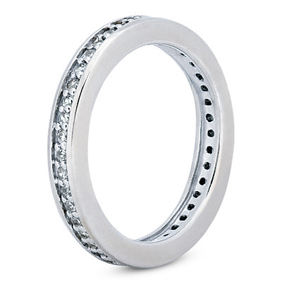 0.38 ct. Round Cut Channel Bead Set Diamond Eternity Wedding Band thumbnail 2