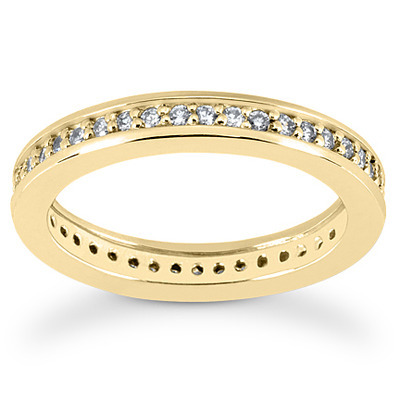 0.38 ct. Round Cut Channel Bead Set Diamond Eternity Wedding Band thumbnail 3