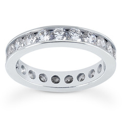 2.00 ct. Round Cut Channel Set Diamond Eternity Wedding Band thumbnail 1
