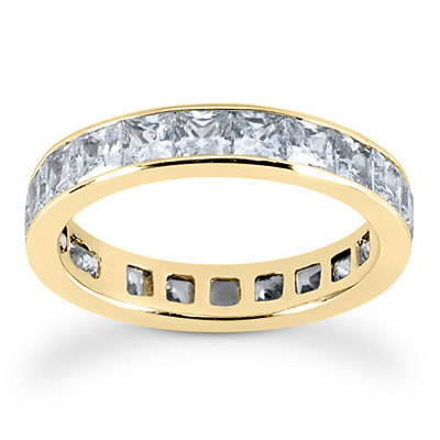 3.23 ct. Princesss Cut Channel Set Diamond Eternity Wedding Band - view 3