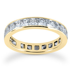 3.23 ct. Princesss Cut Channel Set Diamond Eternity Wedding Band thumbnail 3