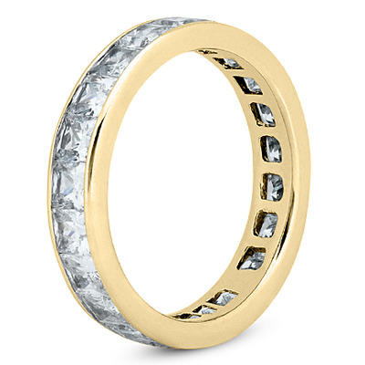 3.57 ct. Princesss Cut Channel Set Diamond Eternity Wedding Band - view 4