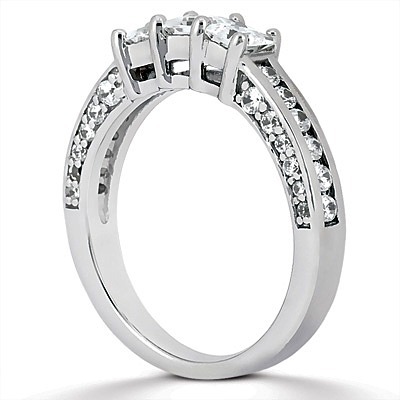 Antique Three Stone Diamond Bridal Ring (1.07 ct. tw.) thumbnail 2