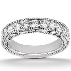 Prong Set Milgrain Edge Antique Diamond Bridal Ring (0.55 ct. tw.)