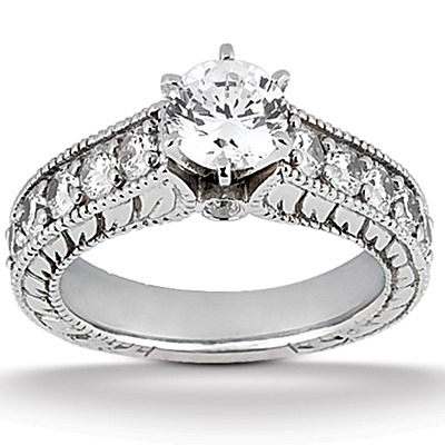 Antique Set Diamond Bridal Ring (0.75 ct. tw.) 