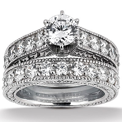 Antique Set Diamond Bridal Ring (0.75 ct. tw.)  thumbnail 3