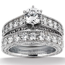 Bead Set Antique Diamond Bridal Ring (0.42 ct. tw.) thumbnail 3