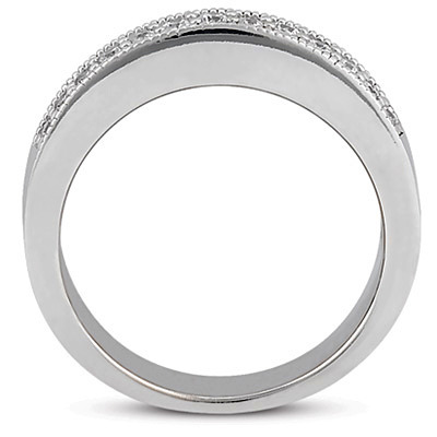 1.30 ct. Multi-shape Bead Set Milgrain Edge Diamond Wedding Band thumbnail 2