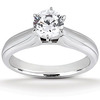 Engraved Six Prong Diamond Engagement Ring