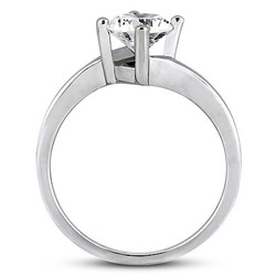 Round Cut Bypass Solitaire Engagement Ring  thumbnail 1