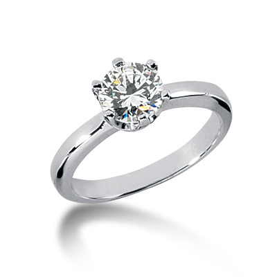 Round Cut U-Prong Set Diamond Engagement Ring