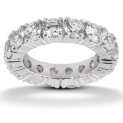 4.00 ct. Round Cut Four Prong Setting Diamond Eternity Wedding Band thumbnail 1
