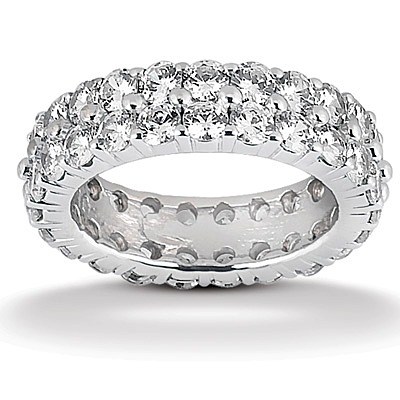 Double Row 4.00 ct. Diamond Eternity Wedding Band - view 1