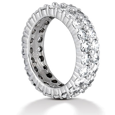 Double Row 4.00 ct. Diamond Eternity Wedding Band - view 3