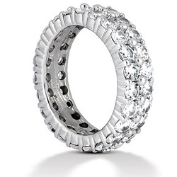 Double Row 4.00 ct. Diamond Eternity Wedding Band thumbnail 3