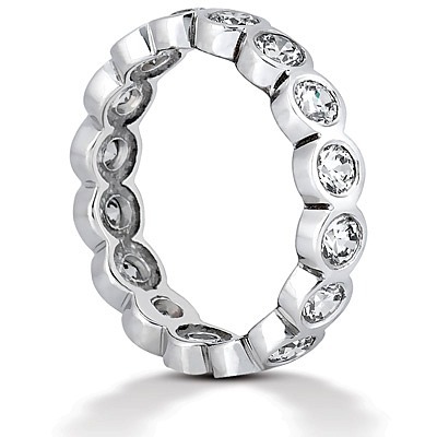 1.60 ct. Round Cut Bezel Set Diamond Eternity Wedding Band thumbnail 3