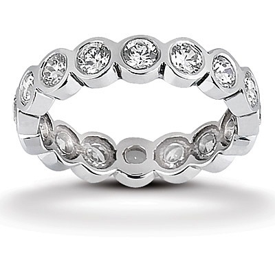 1.70 ct. Round Cut Bezel Set Diamond Eternity Wedding Band thumbnail 1