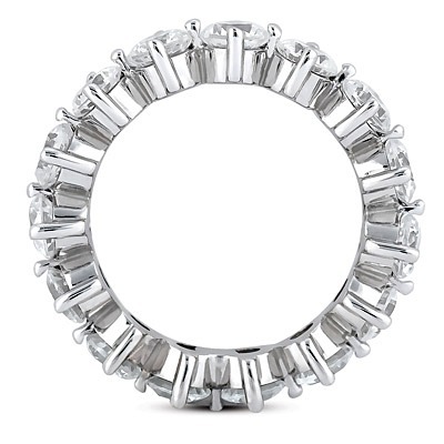 3.75 ct. Round Cut Open Prong Set Diamond Eternity Wedding Band thumbnail 2