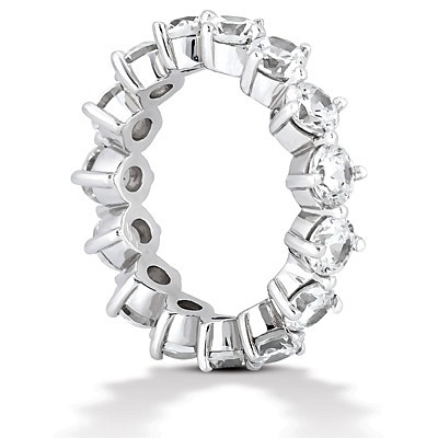 3.75 ct. Round Cut Open Prong Set Diamond Eternity Wedding Band thumbnail 3