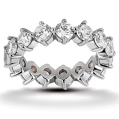 4.00 ct. Round Cut Open Prong Set Diamond Eternity Wedding Band - view 1