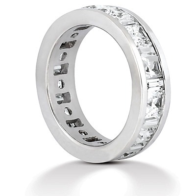 4.29 ct. Multi-shape Channel Set Diamond Eternity Wedding Band - view 3