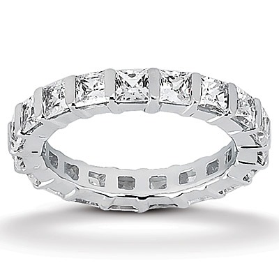 2.89 ct. Bar Set Princess Diamond Eternity Wedding Band