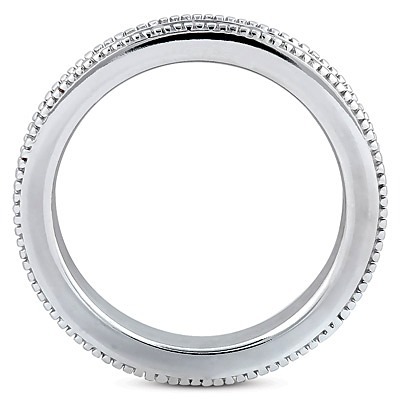 Common Bead Set With Mill Grain Diamond Eternity Wedding Band (0.78 ct. tw.) thumbnail 2